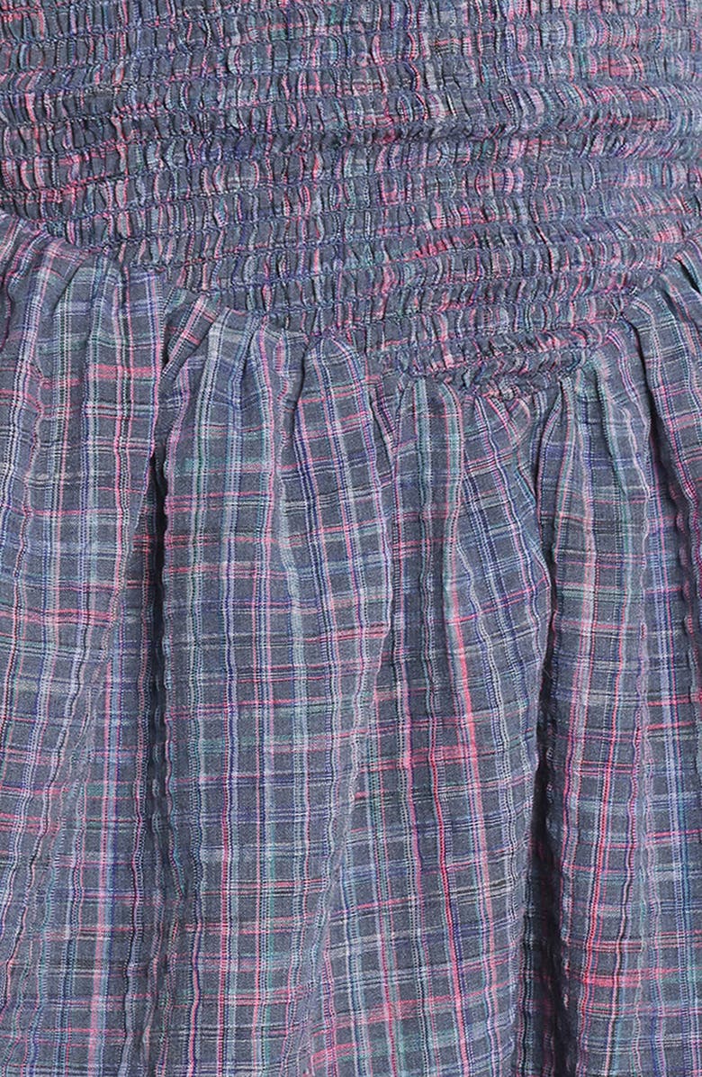 Petal & Pup Celine Check Puff Sleeve Fit & Flare Minidress, Alternate, color, Navy Plaid