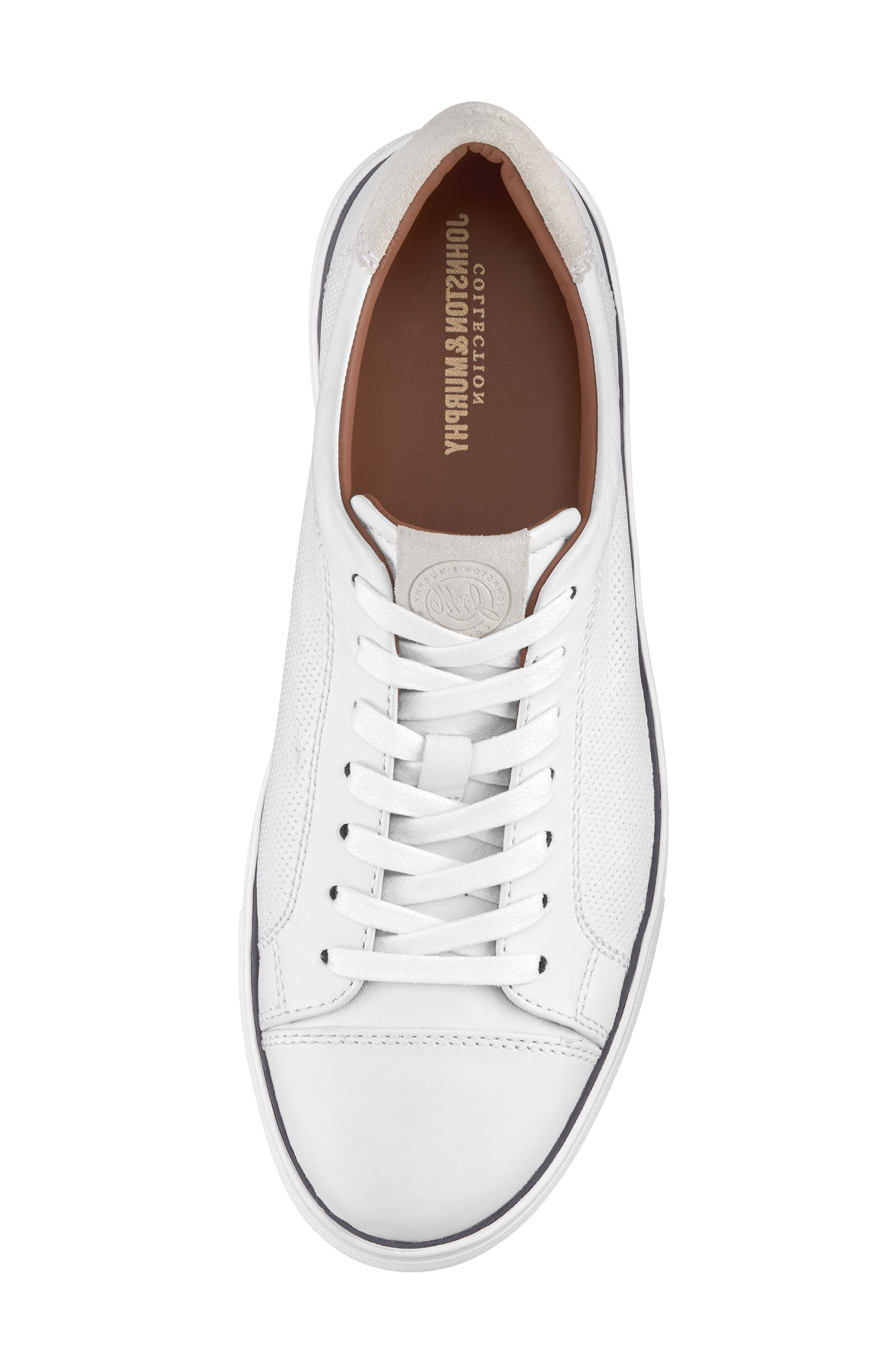 Luther Perforated Leather Low Top Sneaker, Alternate, color, WHITE SHEEPSKIN