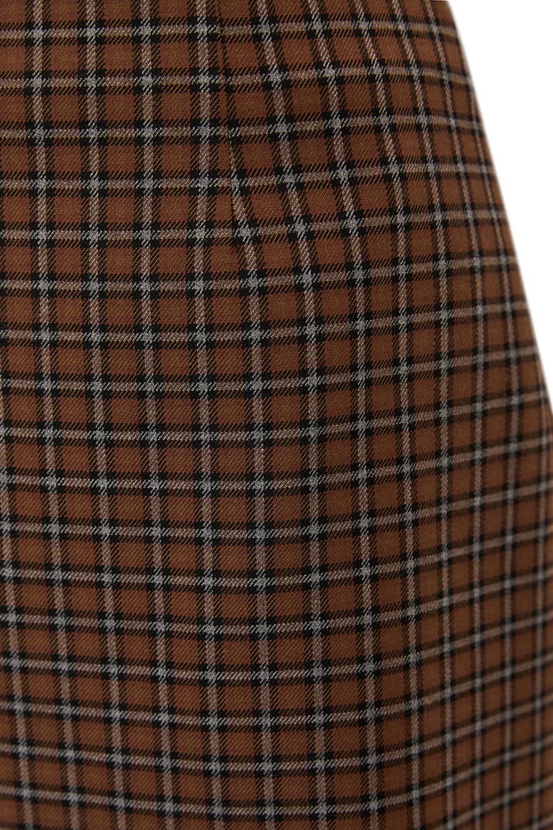 Kalea Check Mini Skirt, Alternate, color, Brown