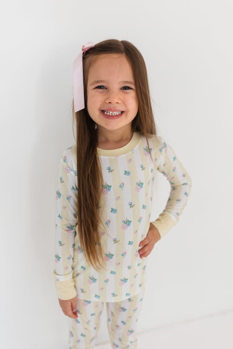 Harper Two Piece Sleepwear Set, Alternate, color, Floral On Yellow Stripes