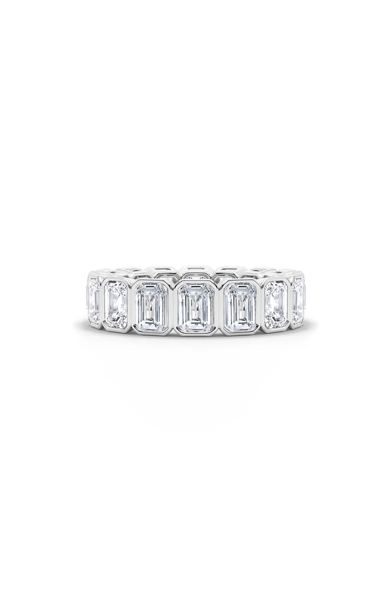 HauteCarat Emerald Bezel Lab Created Diamond Eternity Ring, Alternate, color, 2.73 Ctw White Gold