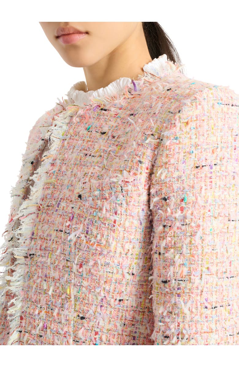 Balmain Cropped tweed jacket, Alternate, color, Pink