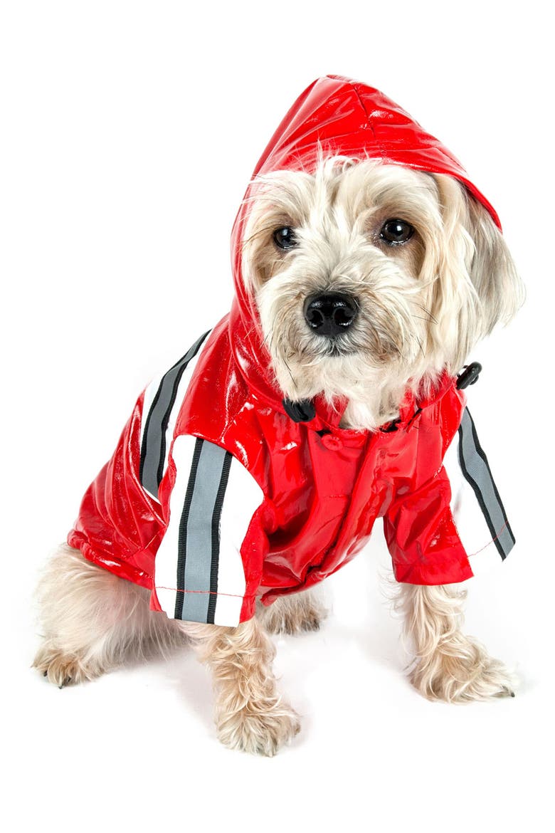 Reflecta-Glow Adjustable and Reflective Dog Raincoat - Small, Alternate, color, RED