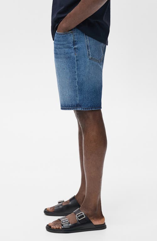 Mango Regular Fit Denim Shorts In Blue