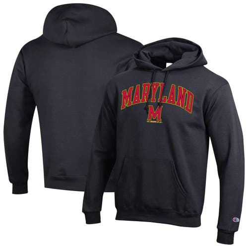 Champion Black Maryland Terrapins Arch Over Logo Pullover Hoodie In Blue