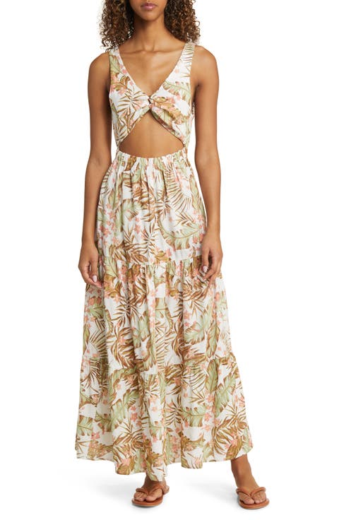 La Quinta Floral Smocked Maxi Dress