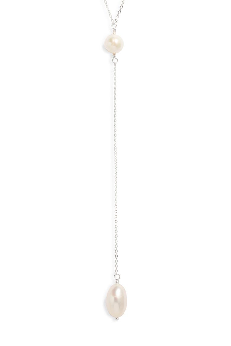 Penny Freshwater Pearl Y-Necklace, Main, color, PEARL/ SILVER