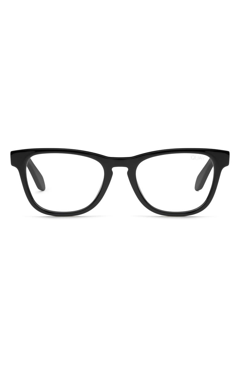 QUAY Australia Mini Hardwire 50mm Blue Light Filtering Optical Glasses, Main, color, Black/ Clear Blue Light