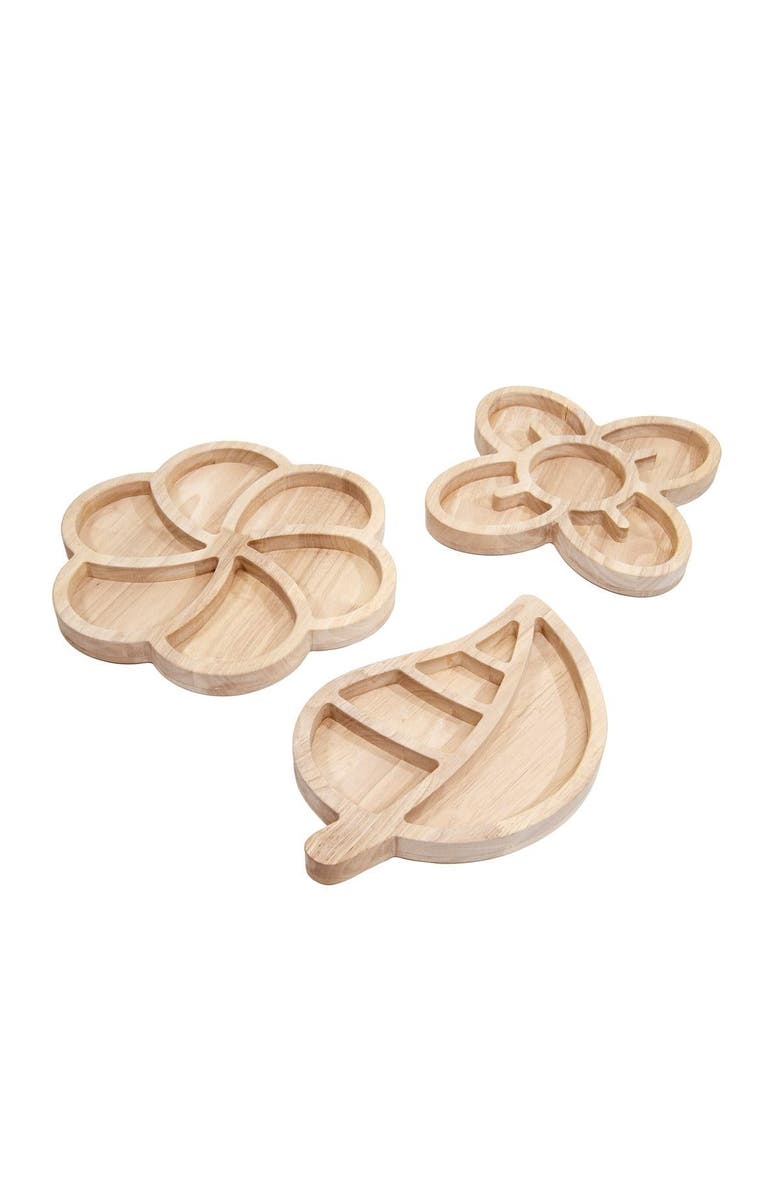 Kaplan Early Learning Company Loose Parts Organic Wooden Trays - Set of 3, Main, color, Beige