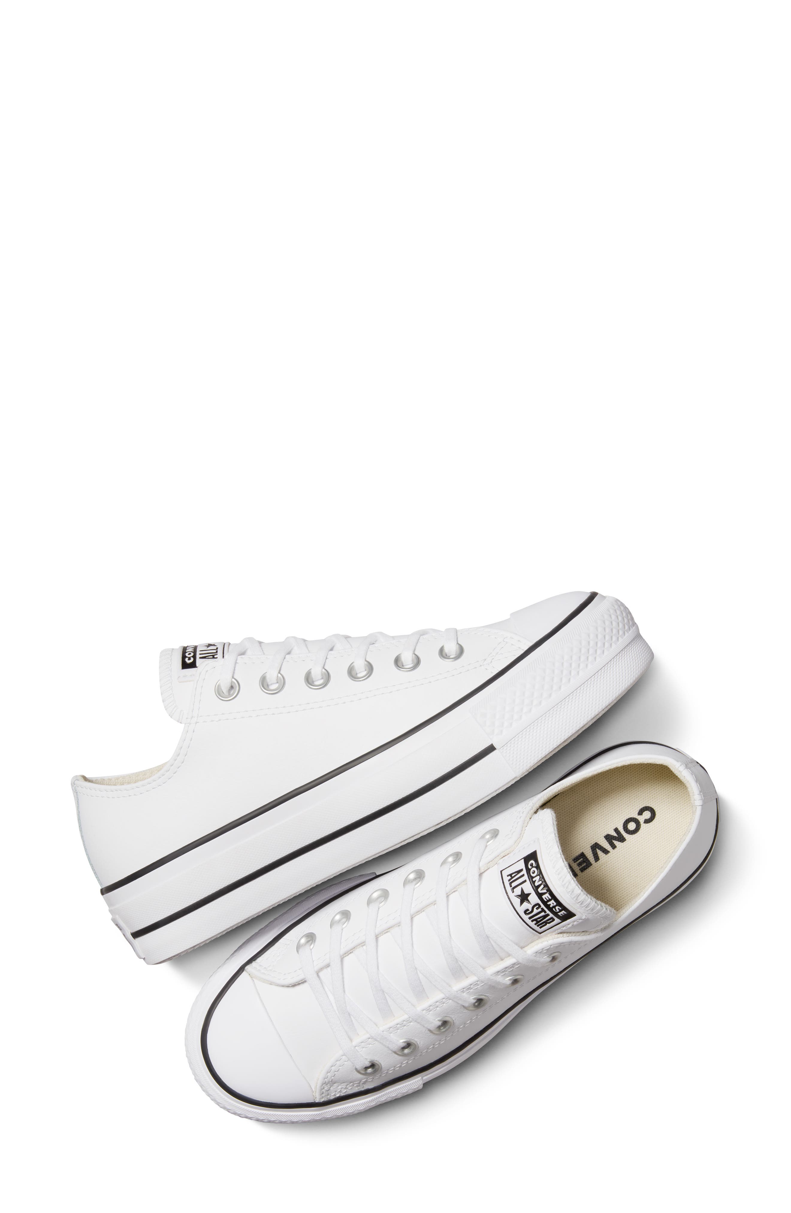 Converse Chuck Taylor<sup>®</sup> All Star<sup>®</sup> Lift Low Top Leather Sneaker, Alternate, color, 