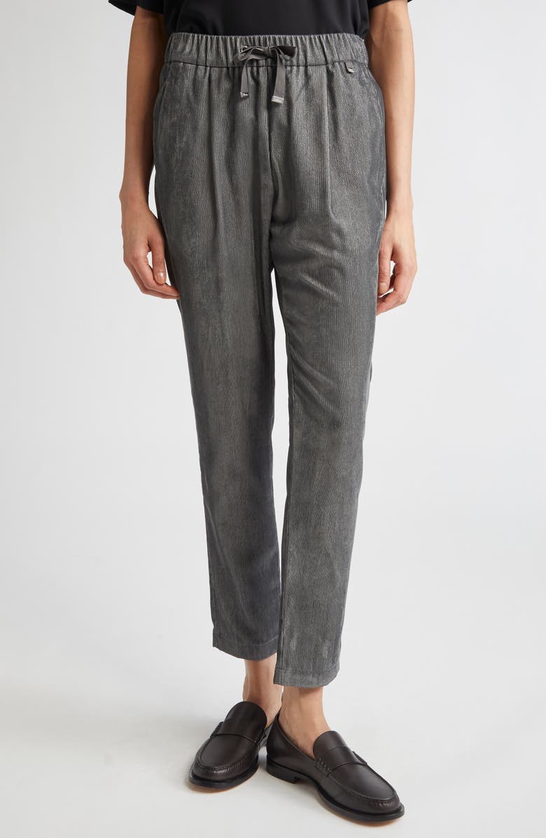 Herno Resort Metallic Corduroy Pants, Main, color, Grigio Perla