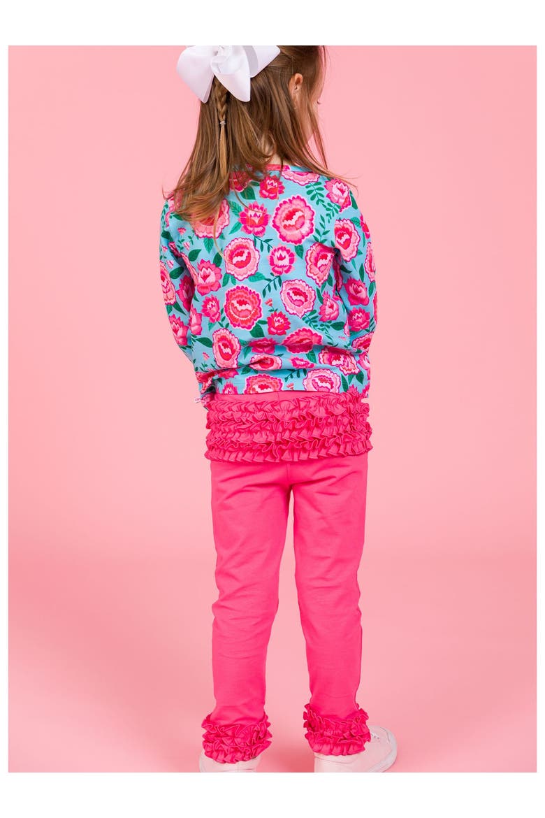 Toddler Girls Ruffle Leggings With Signature Rear Ruffles, Alternate, color, Hot Pink