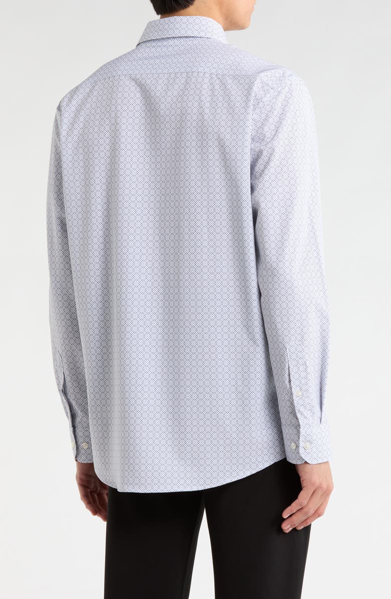Perry Ellis Diamond Print Slim Fit Stretch Dress Shirt, Alternate, color, Silver