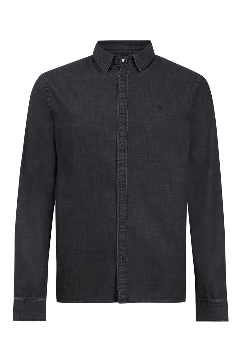 Bramston Regular Fit Denim Button-Up Shirt, Alternate, color, WASHED BLACK