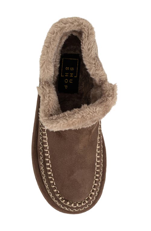 Shushop Ulla Faux Fur Lined Platform Bootie In Brown