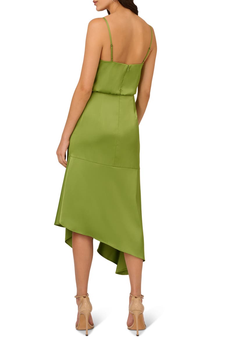 LIV FOSTER Asymmetric Satin Cocktail Midi Dress, Alternate, color, 