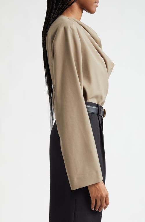 Rohe Róhe Drape Virgin Wool Top In Khaki