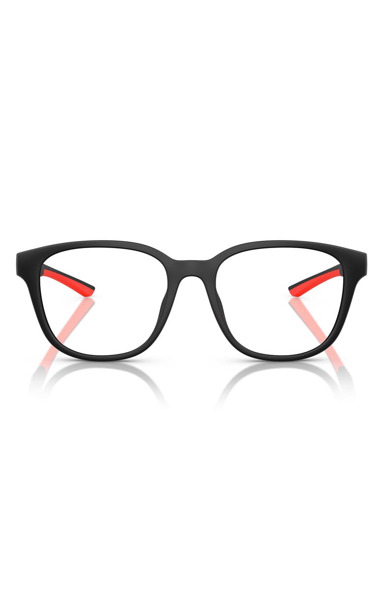 Scuderia Ferrari 54mm Round Optical Glasses, Main, color, Matte Black
