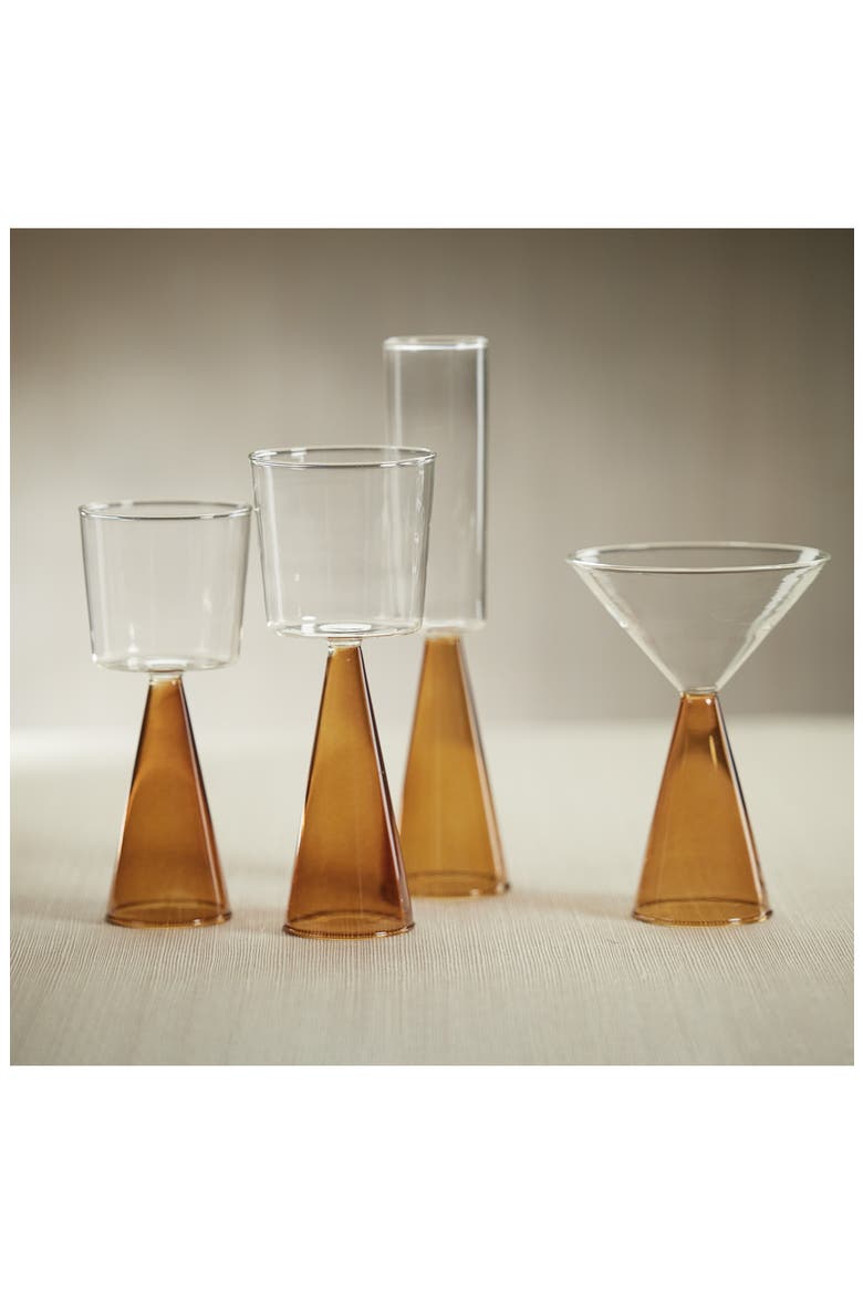 Viterbo Set of 4 Red Wine Glasses, Alternate, color, CLEAR/ AMBER