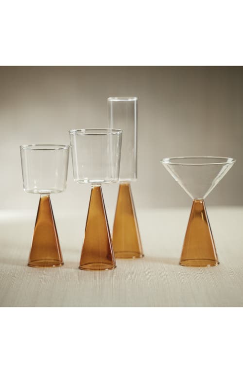 Zodax Viterbo Set Of 4 Red Wine Glasses In Brown