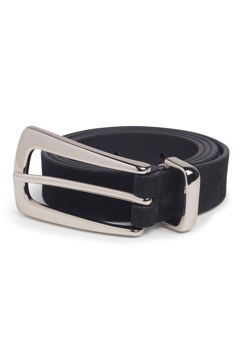 The Suede Statement Belt, Alternate, color, BLACK/ POLISHED NICKEL