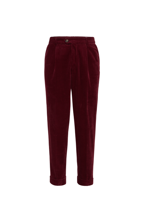 Konus Men's Baggy Chino Pants in Red | Shop at Konus