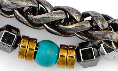 Eye Candy Los Angeles Hiroshi Wheat Chain Layered Bracelet In Silver