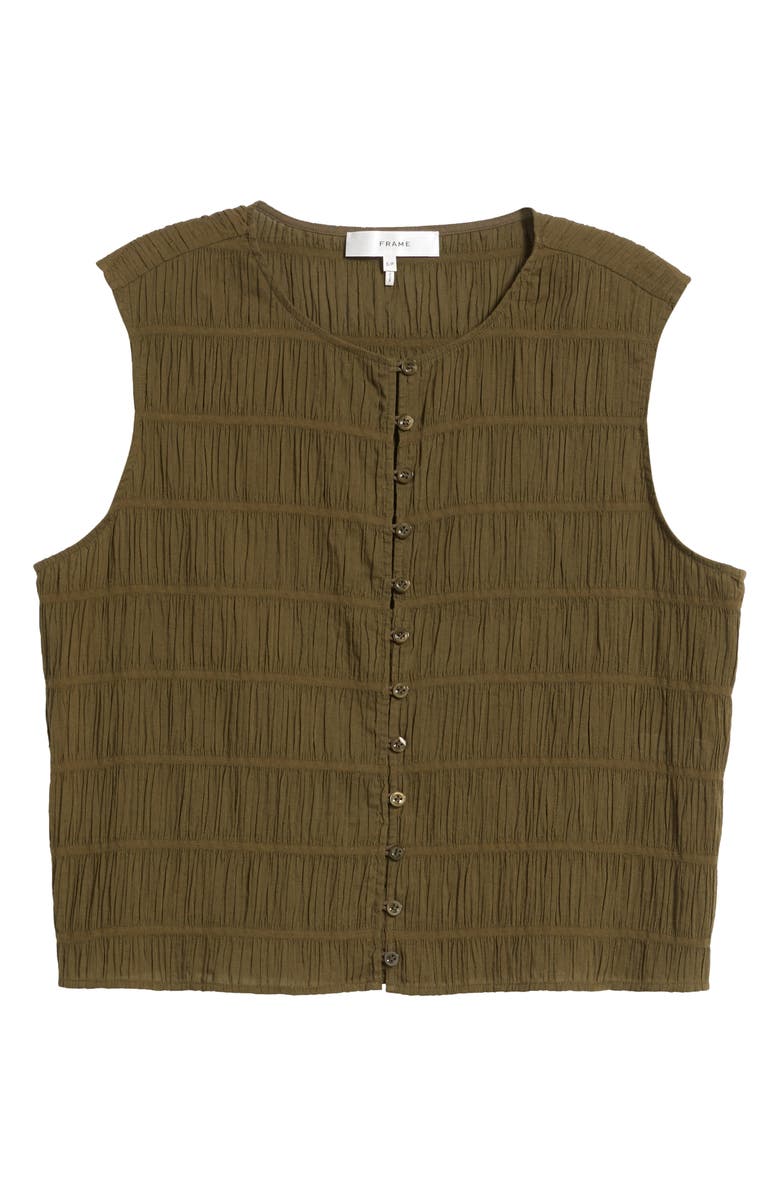FRAME The Smocked Button & Loop Tank, Alternate, color, Juniper
