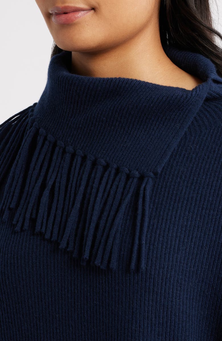 MARGARET O'LEARY Fringe Trim Cashmere Poncho, Alternate, color, 