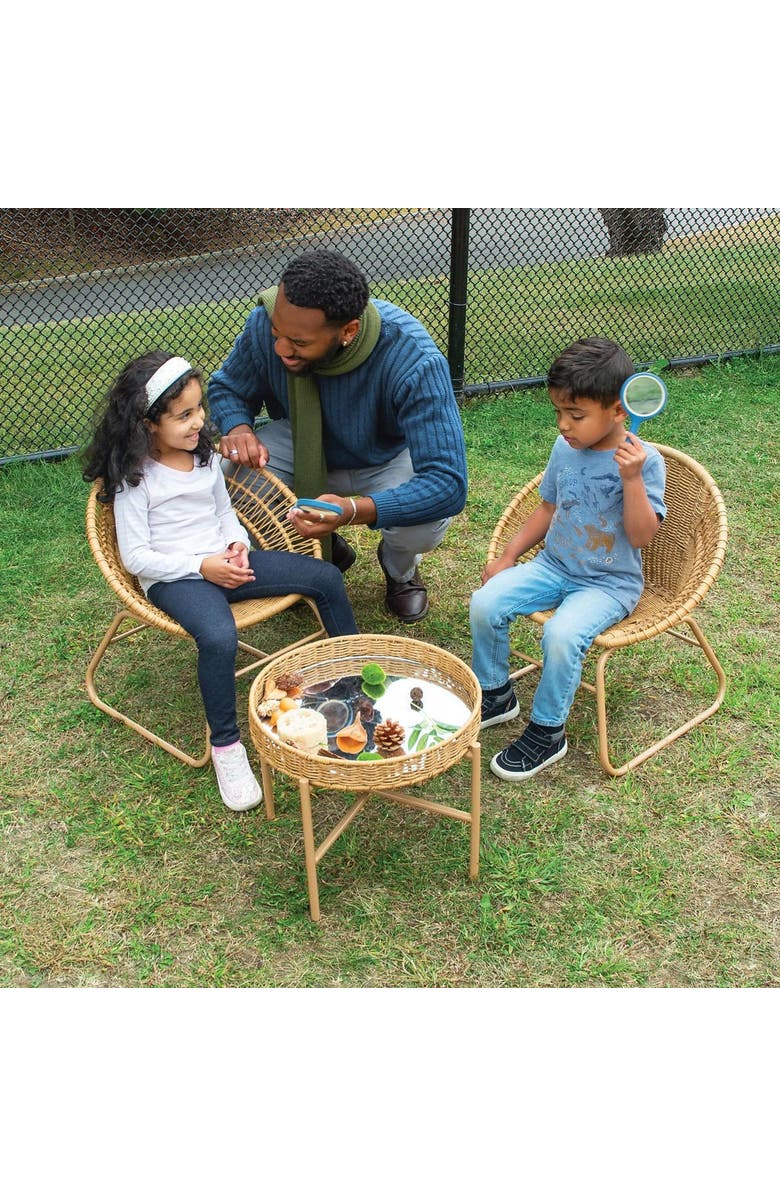 Kaplan Early Learning Company Kids' Washable Wicker Chair - Set of 2, Alternate, color, Beige