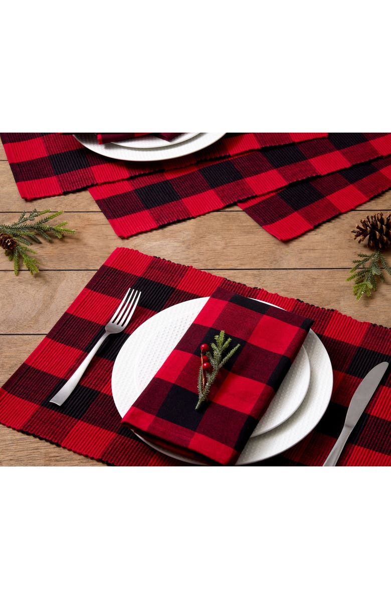 Design Imports Buffalo Check Set of 4 Placemats, Alternate, color, Buffalo Check