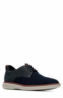 Clarks® Brantin Plaid Leather Oxford Shoe