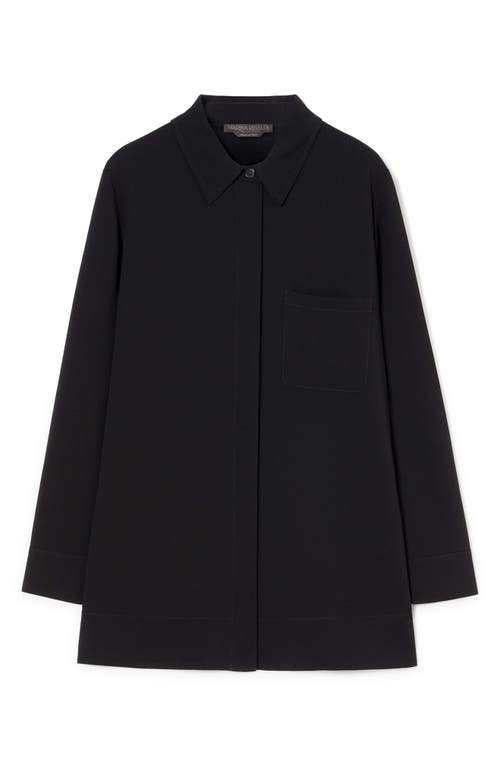 Shop Marina Rinaldi Cady Button-up Shirt In Black