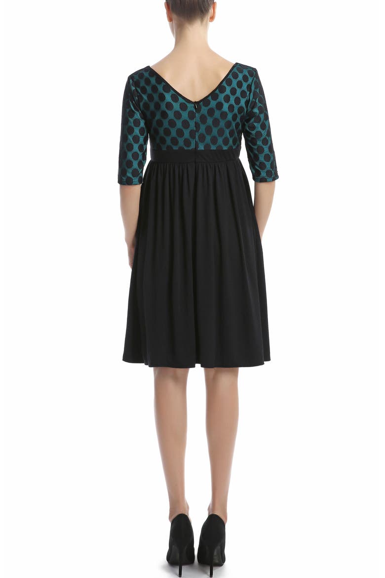Milena Polka Dot Maternity Dress, Alternate, color, Black Teal