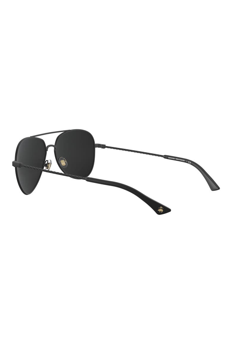 58mm Mirrored Pilot Sunglasses, Alternate, color, MATTE BLACK/ GREY MIRRORED