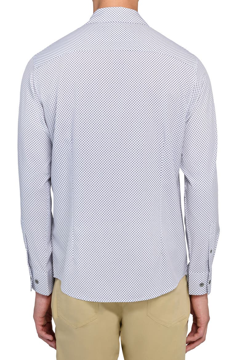 Slim Fit Geometric Print Performance Button-Up Shirt, Alternate, color, WHITE