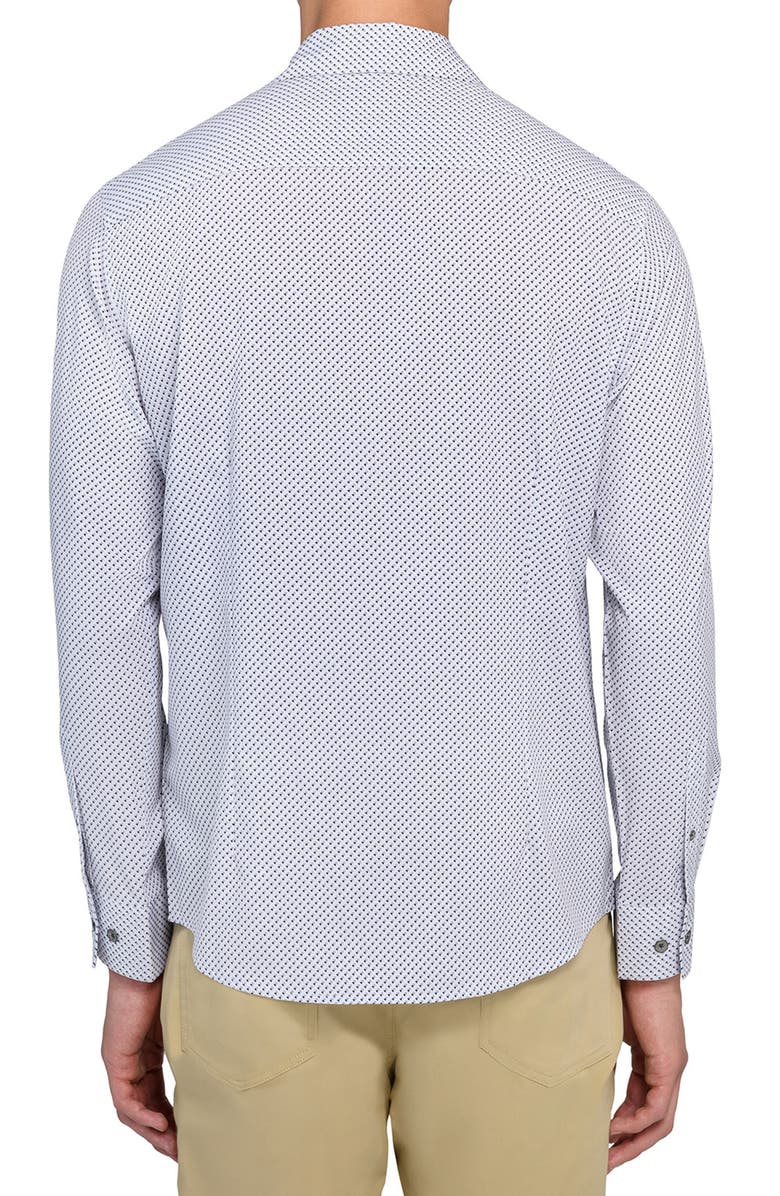 W.R.K Slim Fit Geometric Print Performance Button-Up Shirt, Alternate, color, White