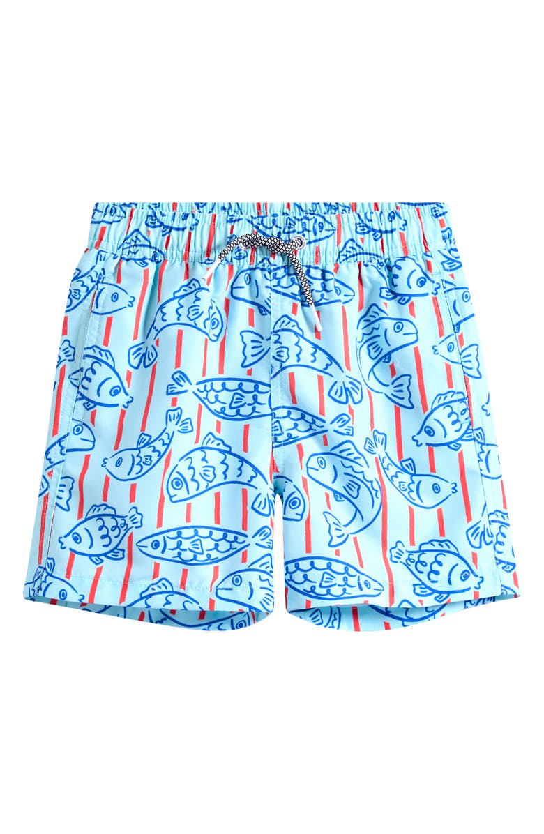 Boardies Kids' Fishy Kids Swim Trunks, Main, color, Blue