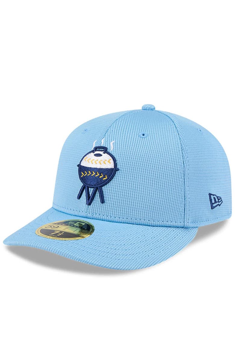 New Era Men's New Era Light Blue Milwaukee Brewers City Connect Batting Practice Low Profile 59FIFTY Fitted Hat, Alternate, color, 