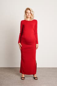 Nom Maternity Curve Long Sleeve Maternity Maxi Dress