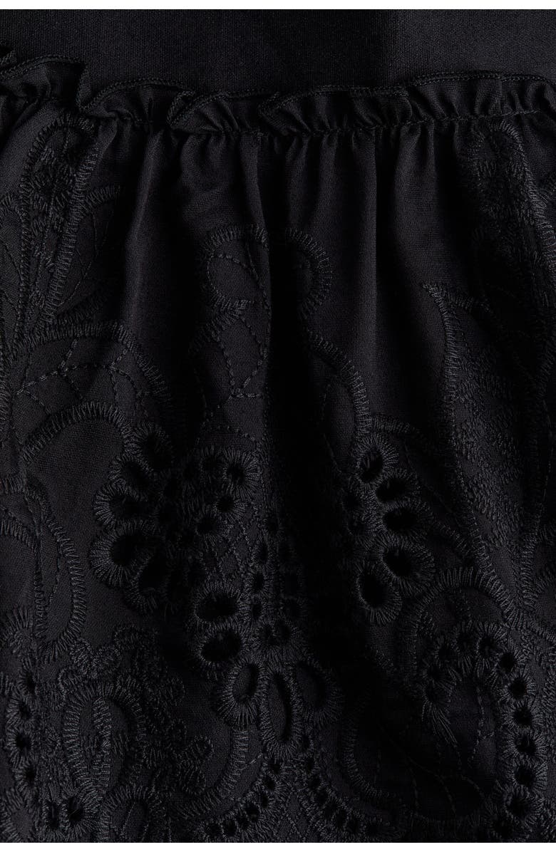 H&M Broderie Anglaise Off-the-shoulder Dress, Alternate, color, Black