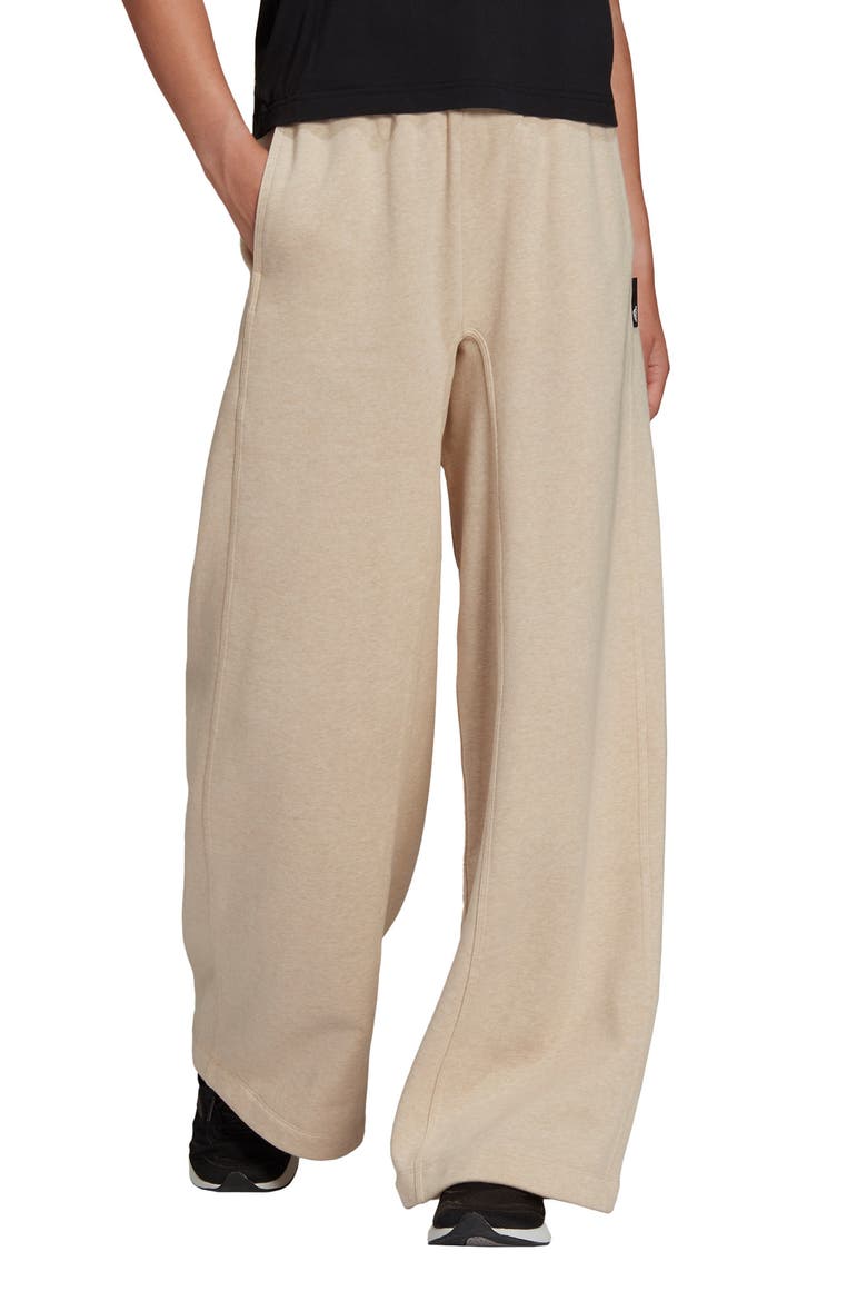 Wide Leg Cotton Blend Boyfriend Pants, Main, color, BOTANIC BEIGE MEL