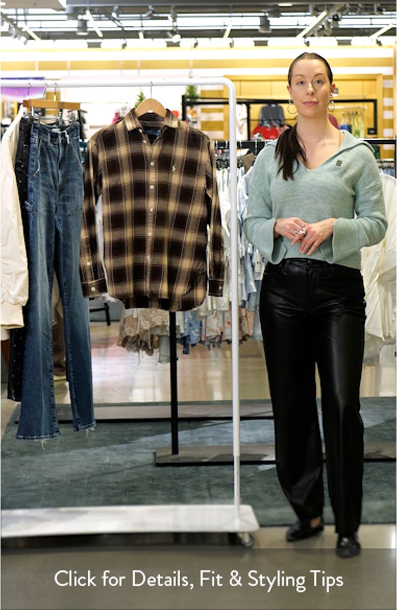 Plaid Oversize Twill Button-Up Shirt, sales video thumbnail