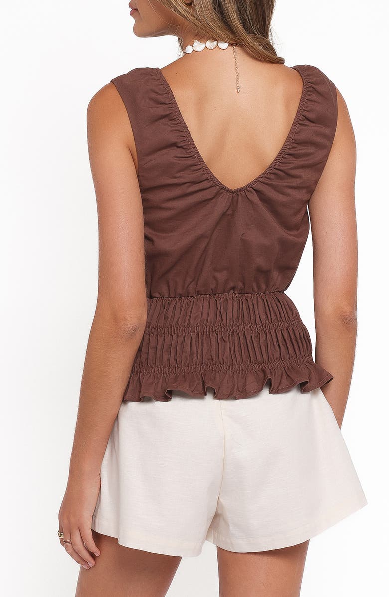 Petal & Pup Lucilla Shirred Top, Alternate, color, Chocolate
