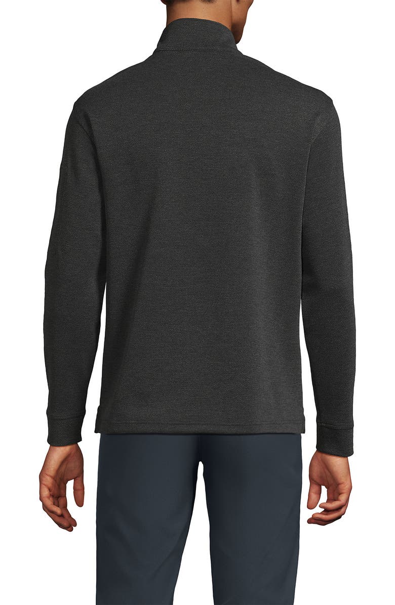 Lands' End Long Sleeve Cooling Performance Pique Quarter Zip, Alternate, color, Dark Charcoal Heather