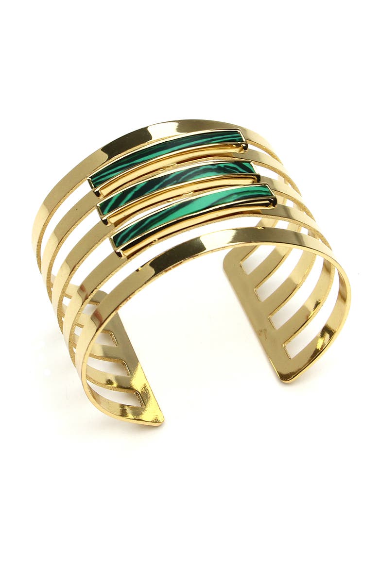Malachite Cuff, Main, color, GOLD