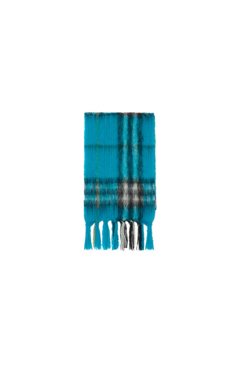 Burberry Check Mohair Wool Scarf, Alternate, color, Hyacinth