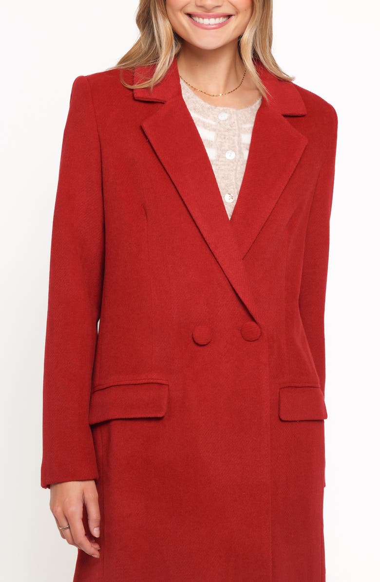 Petal & Pup Jett Long Double Breasted Coat, Alternate, color, Red
