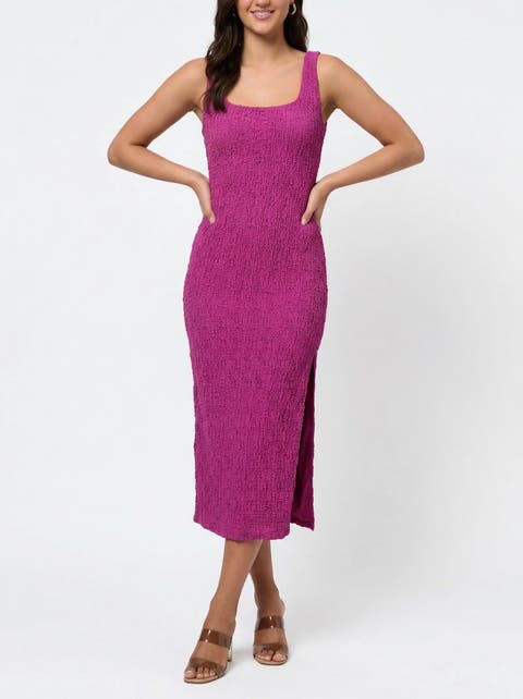 Emi Sleeveless Pucker Knit Midi Dress