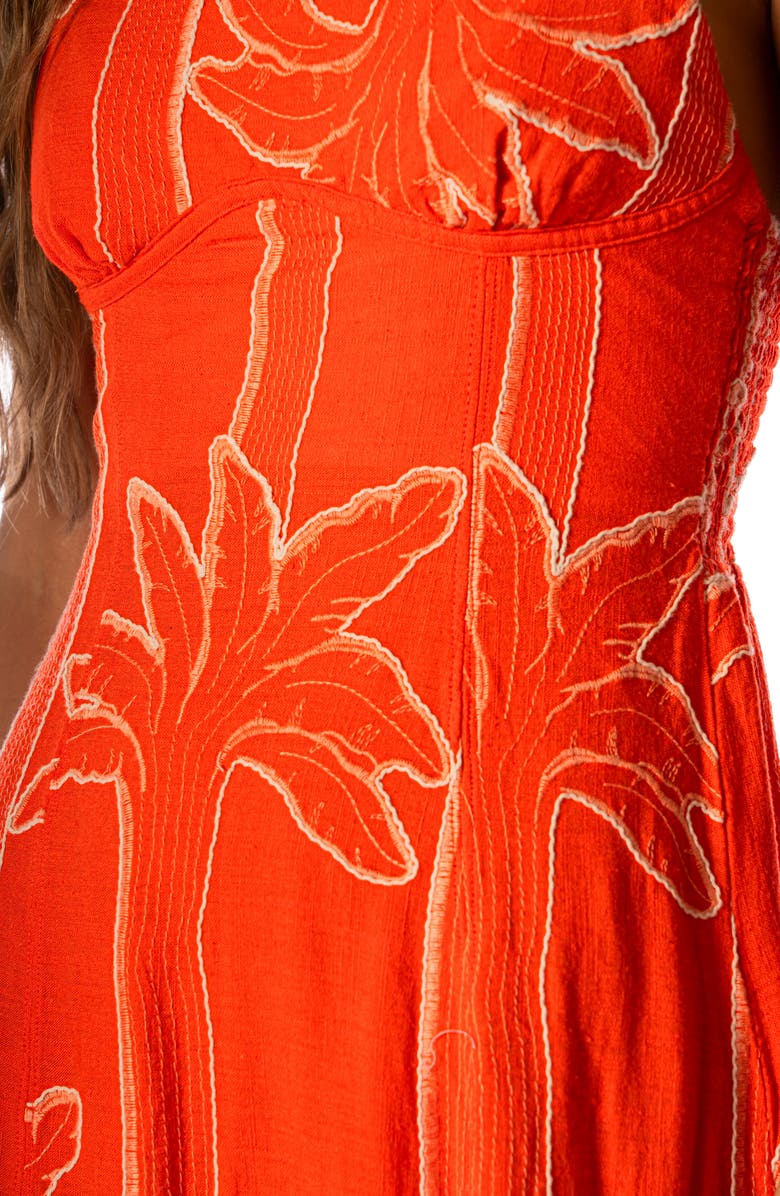 Maaji Palm Plantation Lupine Cover-Up Dress, Alternate, color, Bright Red